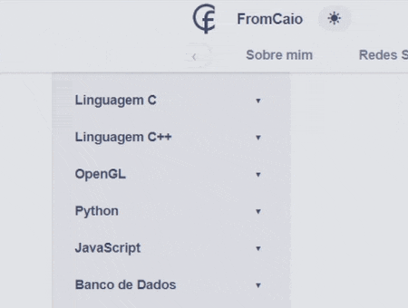 Demonstração de como navegar pelos tópicos usando o menu lateral